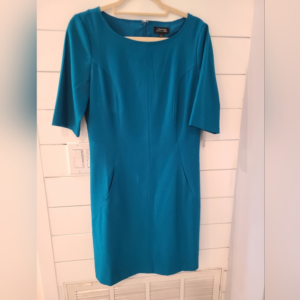 Tahari Teal Midi Dress